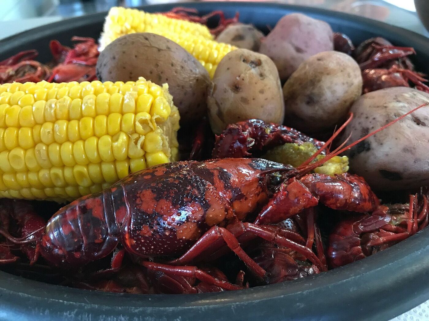 Illustrative photo of crawfish with corn and potatoes
