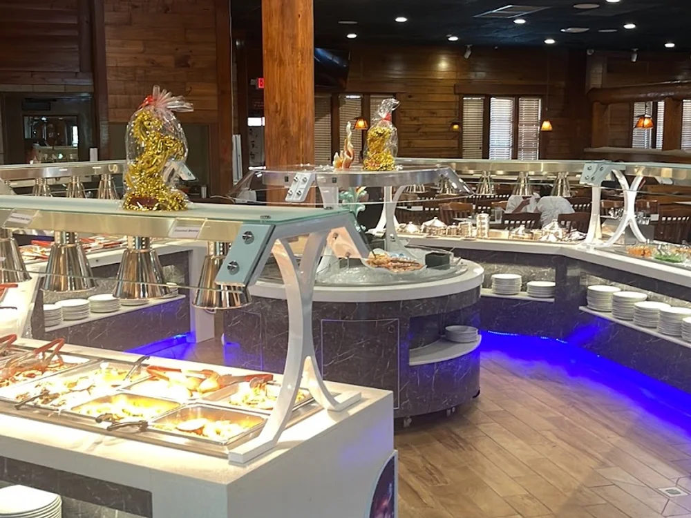 Buffet counters inside Kyushu Buffet, Houston